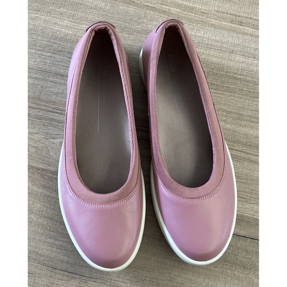 ECCO Barentz Casual Leather Dress Shoes Blush Pink Womens 11 11.5 Flat Slip On